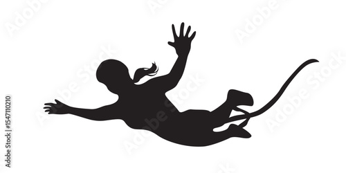 bungee jumping silhouette design. extreme sport symbol.
