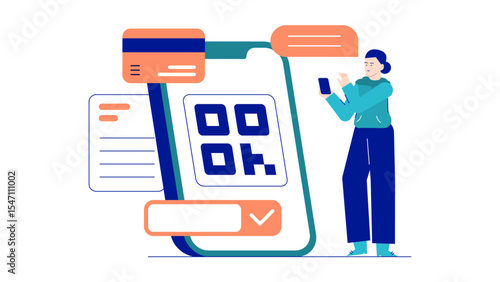 Person paying with QR code on mobile, suitable for finance or technology concepts in ads, articles, or presentations.