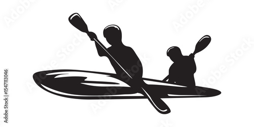 kayaking extreme sport silhouette design.