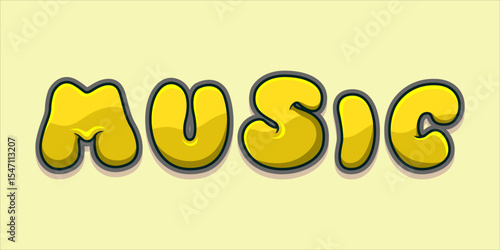 typography MUSIC word art illustration,  text effect style, eps file format