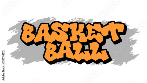 Graffiti vector “Basket Ball” in bold freestyle lettering with street art style. Urban tag design perfect for youth sports, streetwear branding, and digital active lifestyle.