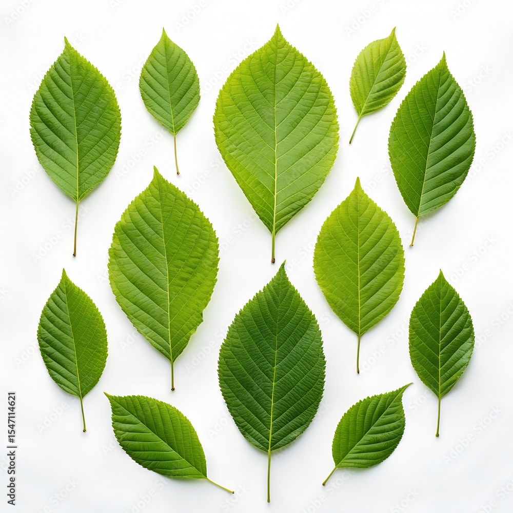 Fototapeta premium green leaves isolated on white background