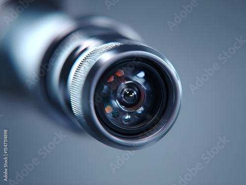 Close-up View of Dental Intraoral Camera Head with Metallic Finish