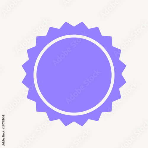 Jagged purple circle, simple badge collage element vector
