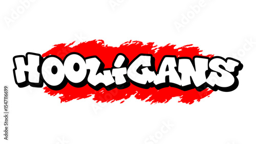 Graffiti vector “Hooligans” in freestyle tag style with raw street energy. Perfect for football fan art, urban rebellion, streetwear branding, and edgy youth culture content.