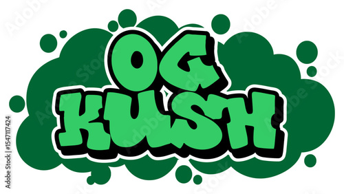 Graffiti vector “OG Kush” in freestyle tag style with bold urban vibe. Perfect for cannabis culture, weed branding, stoner lifestyle, and digital 420-friendly street design.