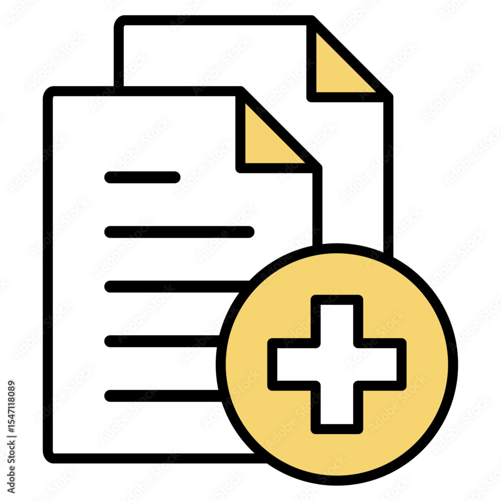 Obraz premium イラストアイコン素材：医療ファイル 