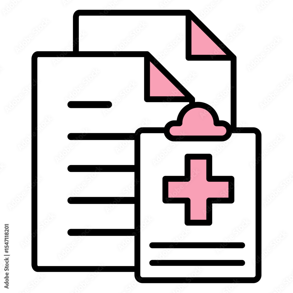 Obraz premium イラストアイコン素材：医療ファイル 