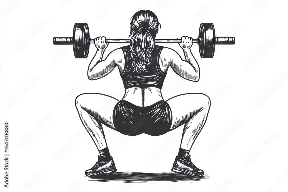 Dumbbell Squats: Athletic Woman Training in Gym with Weights for Strong Abs Dumbbell Squats: Athletic Woman Training in Gym with Weights for Strong Abs