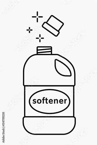 Softener bottle line art vector