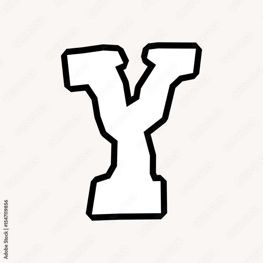 Y letter, street graffiti English alphabet vector Y letter, street graffiti English alphabet vector
