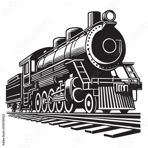 Silhouette Train Engine Artwork for Sublimation and Merch

