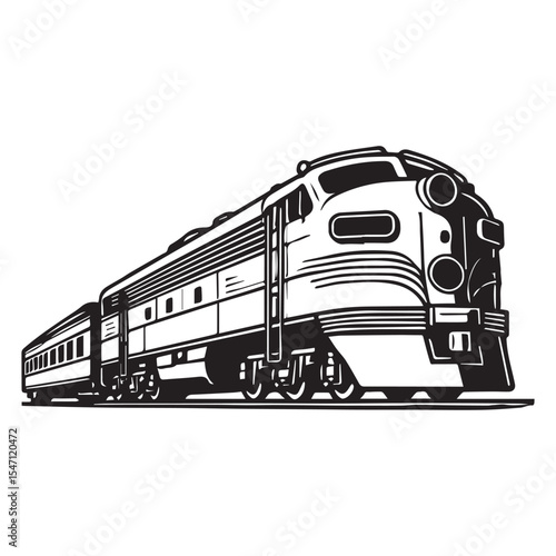 Historic Railroad Steam Engine Clipart for Digital Crafts

