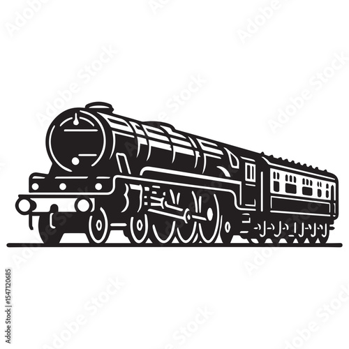 Classic Train Engine Clipart for Sublimation and Vintage Projects

