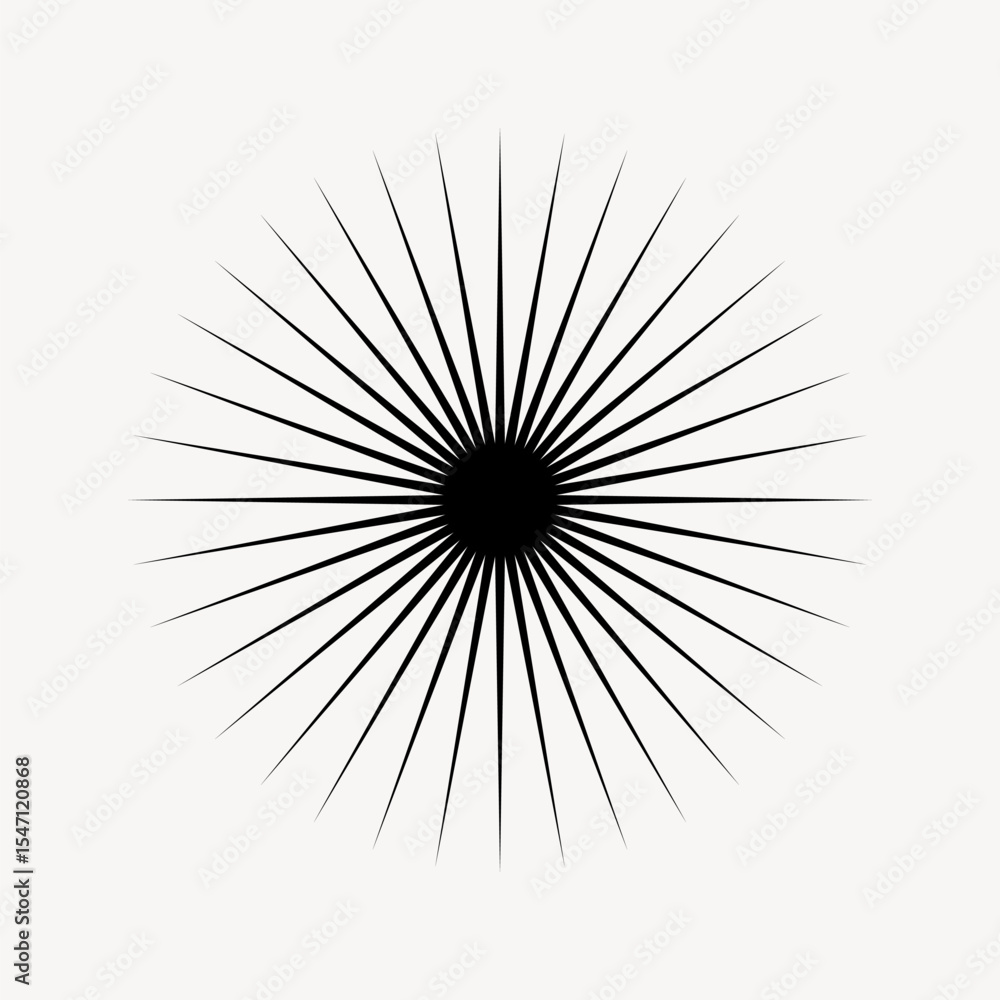 Obraz premium Abstract radial black sunburst design vector