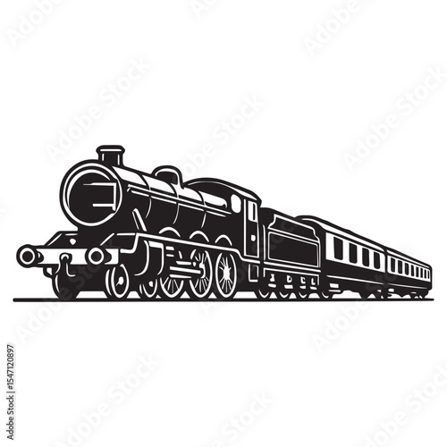 Railroad Train Engine Clipart for Classic Transport Design Lovers

