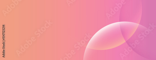 Pink and orange gradient background with soft, overlapping circles. The background is smooth and colorful, featuring pink hues prominently. Minimal abstract circles vector gradient background
