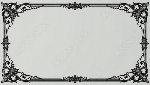 Ornate Frame Border with Filigree Accents for Design Projects