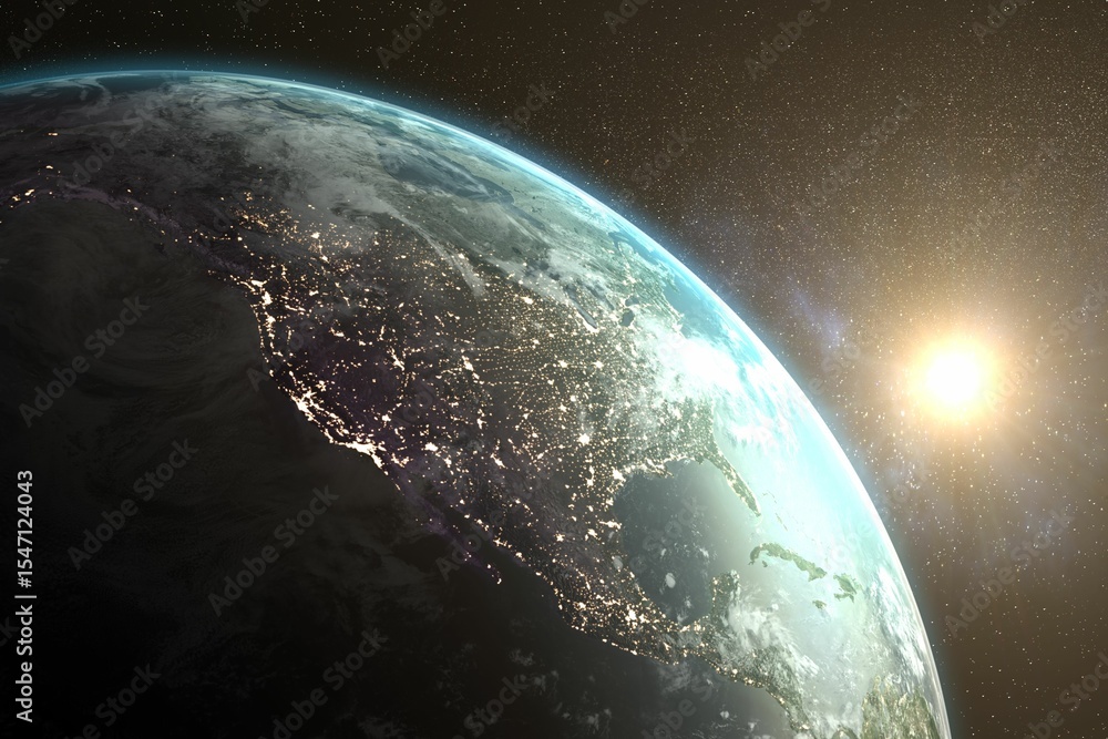 Fototapeta premium Image of earth on the space