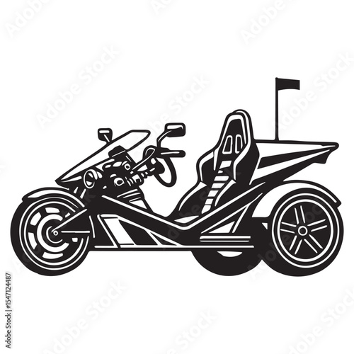 Trike Bike Clipart for Racing Fans Unique Motorcycle Silhouette Design

