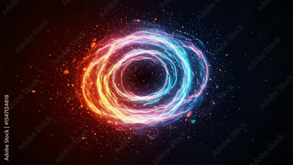 Abstract energy swirl with vibrant colors on dark background Abstract energy swirl with vibrant colors on dark background