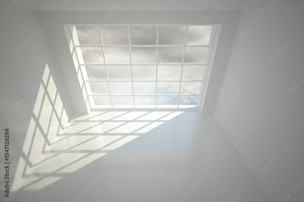 Fototapeta premium Blue sky seen through window