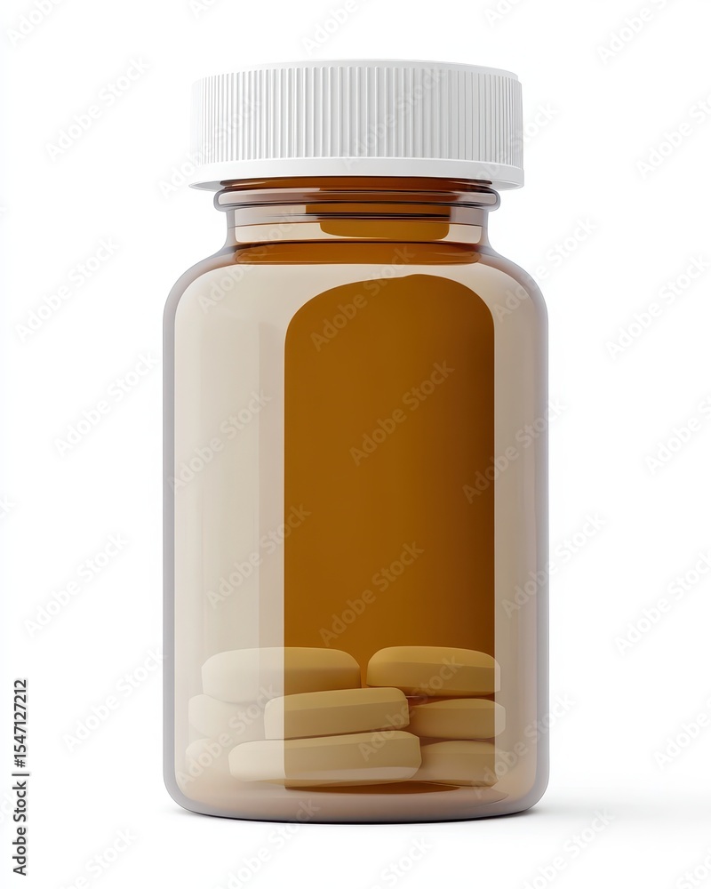 Empty Pill Bottle. Plastic Prescription Medicine Container with Clipping Path Empty Pill Bottle. Plastic Prescription Medicine Container with Clipping Path