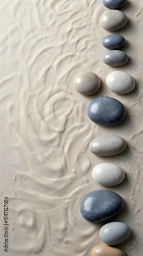 Minimalist Japanese Zen Stones on Sand - Loop Motion