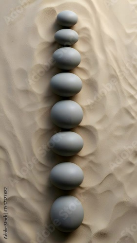 Minimalist Japanese Zen Stones on Sand - Loop Motion
