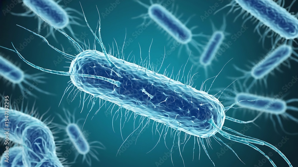 Microscopic view of bacteria Microscopic view of bacteria