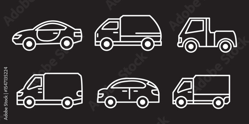 Car vehicle solid icons collection. Containing car dealer, keyless, garage, electrical vehicle etc icons. For website marketing design, logo, app, template, ui, etc. Vector illustration. Automobile
