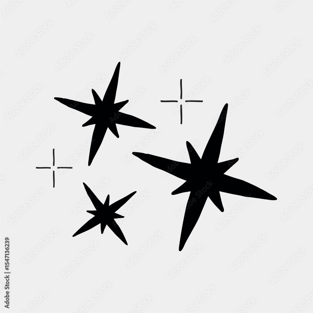 Obraz premium Minimalist star sparkle illustration vector