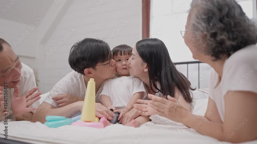 Family bonding moment in a cozy room while playing with colorful toys and enjoying quality time together Family bonding moment in a cozy room while playing with colorful toys and enjoying quality time together