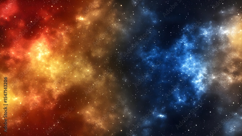 Naklejka premium Nebula, Space, Cosmos, Cosmic Nebula Fire and Ice