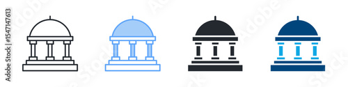 Legal Icon Set Multiple Style. Designed In Outline, Blue, Glyph, Dual Tone
