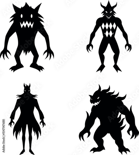 Scary Monster Trio Halloween Vectors