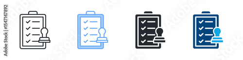 Compliance Icon Set Multiple Style. Designed In Outline, Blue, Glyph, Dual Tone