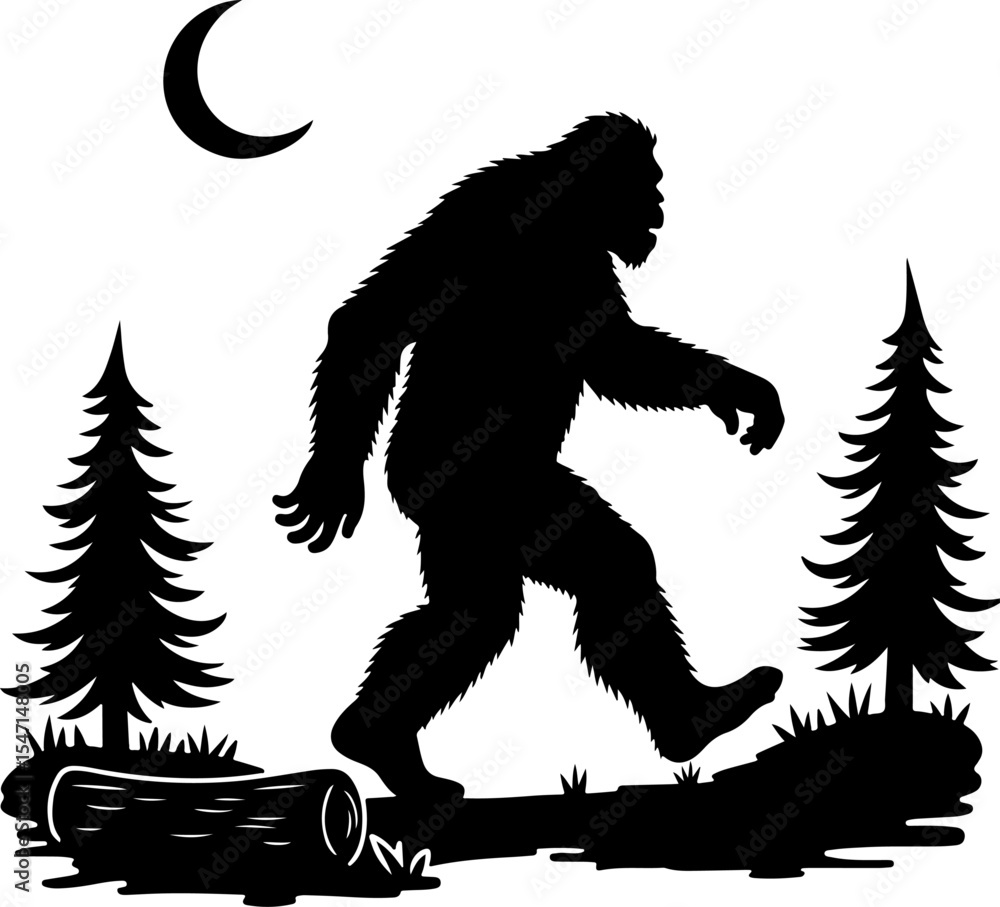 Fototapeta premium Bigfoot in Moonlight vector bundle