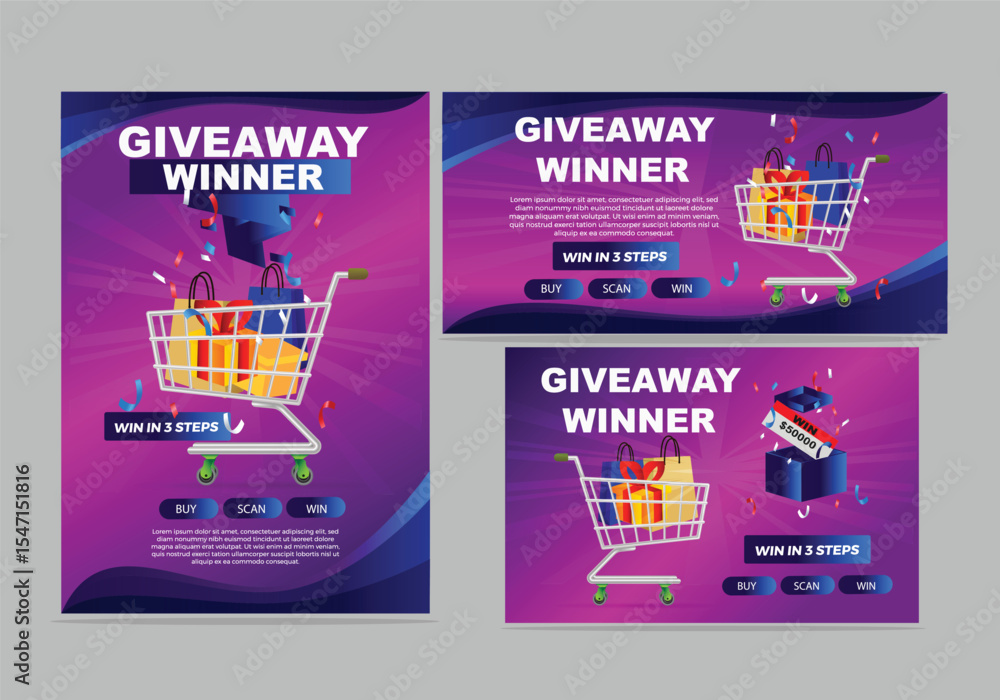 Fotografie giveaway Enter to win prizes with a gift box exploding in confetti's