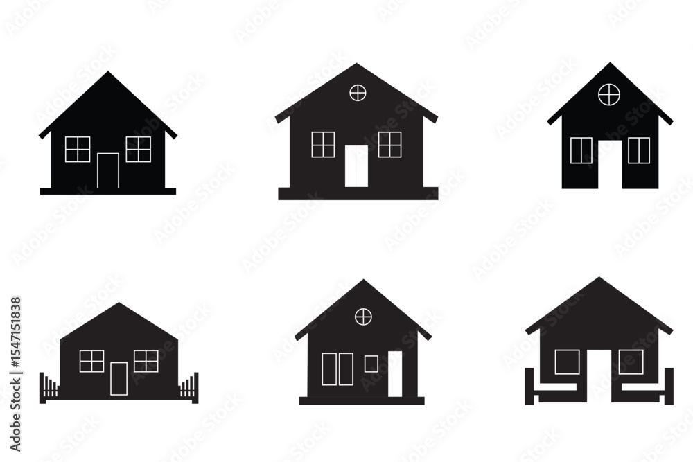 Set of Houses Icons sign and symbols. A collection of icons of houses. Houses vector icons. Home icon line vector illustration. Set of Houses Icons sign and symbols. A collection of icons of houses. Houses vector icons. Home icon line vector illustration.