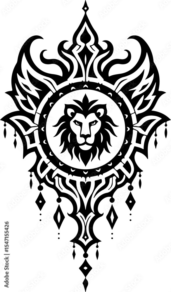 Fototapeta premium Tribal Flame Tattoo Design Set vector bundle