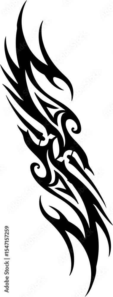 Naklejka premium Tribal Flame Tattoo Design bundle