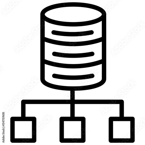 big data architecture line icon