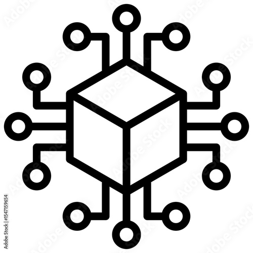 distributed systems  architecture line icon