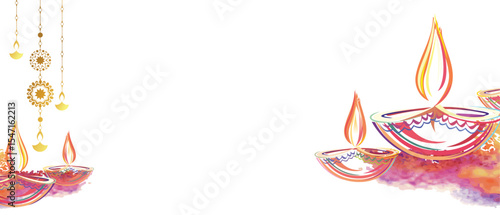 abstract background with fire and lamp fro Diwali festival of lights