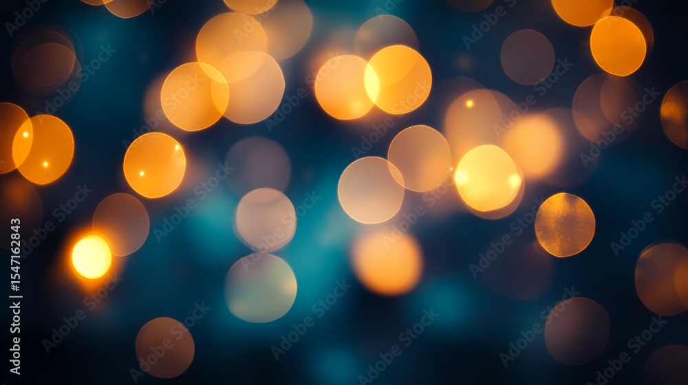Obraz premium Bokeh Lights Abstract Teal and Gold Background 