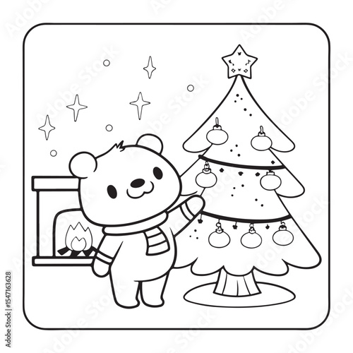 Cute kawaii Cozy Bear Bold & Easy Coloring pages, cute Cozy Bear coloring book, Cozy Bear coloring, cute Cozy Bear idea for kids, cute Cozy Bear art