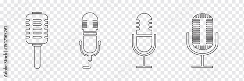 Set of Microphone Icons, Microphone icon vector set. Audio illustration sign collection. mic symbol. Variety types Microphones Design. Eps 10.