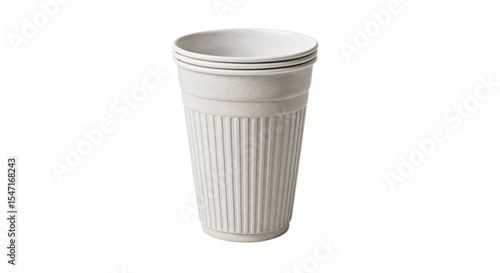 Wallpaper Mural Stack of three white disposable cups with ribbed texture   Torontodigital.ca