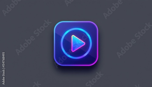 Free Download Colorful play button icon on a dark background. - GFXLoad